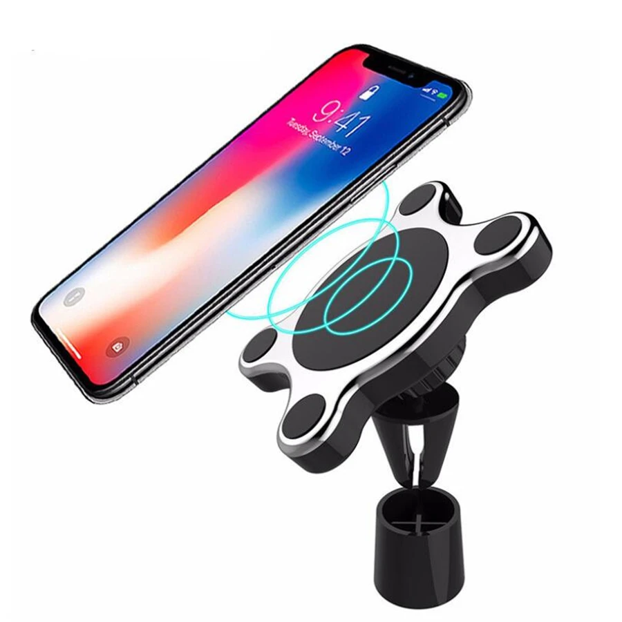 

10W magnetic car phone wireless charger bracket FOR: iphone8 plus X Samsung S8+ S9+ Huawei XiaoMi fast charge