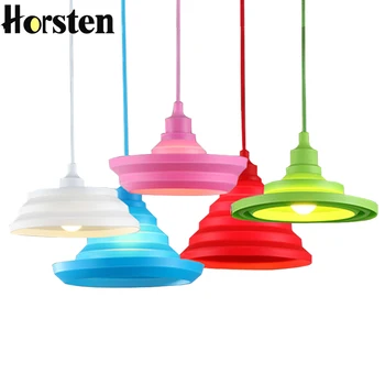 

Horsten Modern Nordic Pendant Lamp Novelty Colorful Silicone Pendan Lights Fixtures For Bar Kitchen Bedroom E27 Art Pendant Lamp