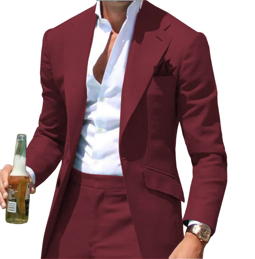 Peak Causal Slim Fit Notched Label Green Mens suit Blazer Formal Business For Wedding Groom Causal （Only Jacket）