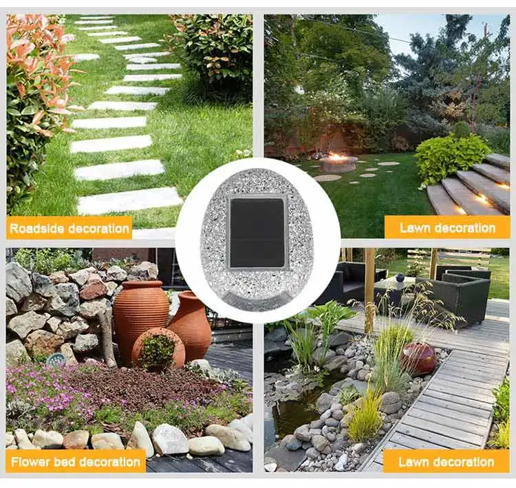 DE.SOUL Solar Rechargeable LED Solar Light Bulb Stone Lamp Outdoor Garden Lamp Decoration Wall Light Waterproof 06