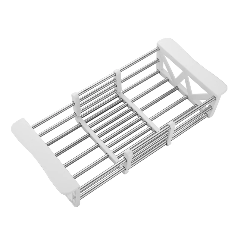 

Stainless Steel White Drain Rack/ Basket Pool Dish Rack Washing Basket Kitchen Sink Storage Rack Wall Hanging Kitchen Accessory