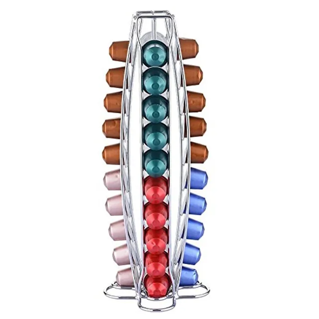 Cheap 40 Capsule Coffee Pod Stainless Steel  Holder Tower Stand Display Metal Rack Storage  Capsule Organizer Tool