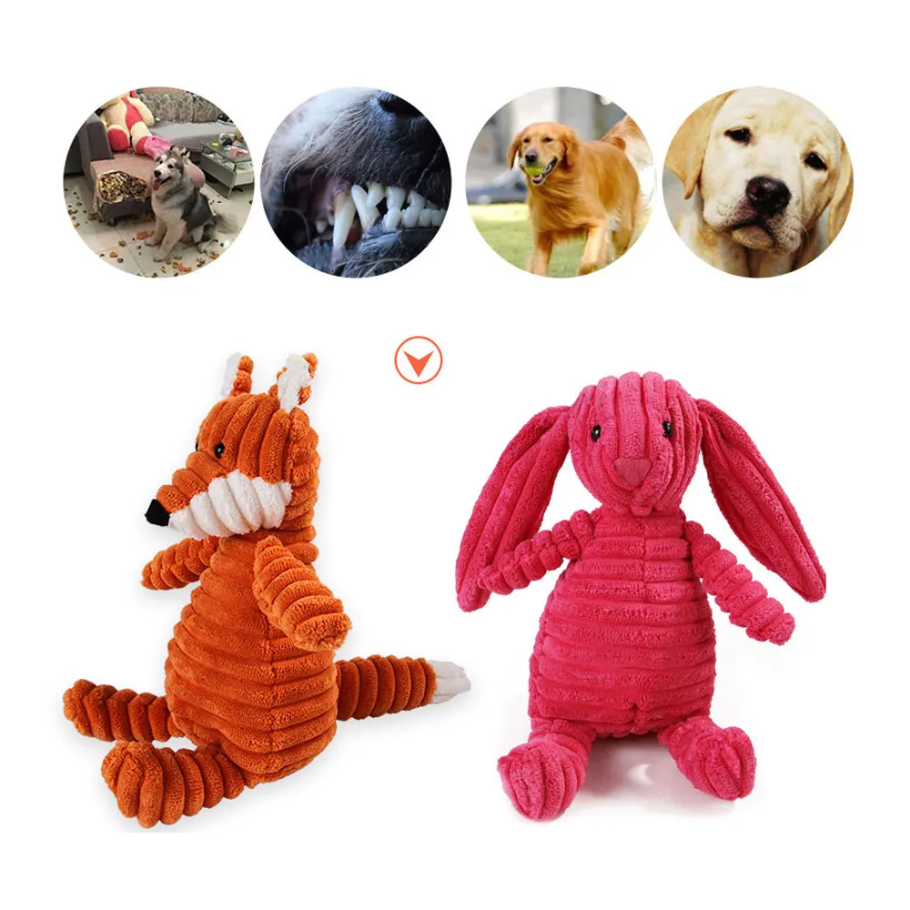 

1Pcs Corduroy Animal Sounder Toy Puppy Dog Cat Chew Teething Cleaning Playing Toys for Dogs