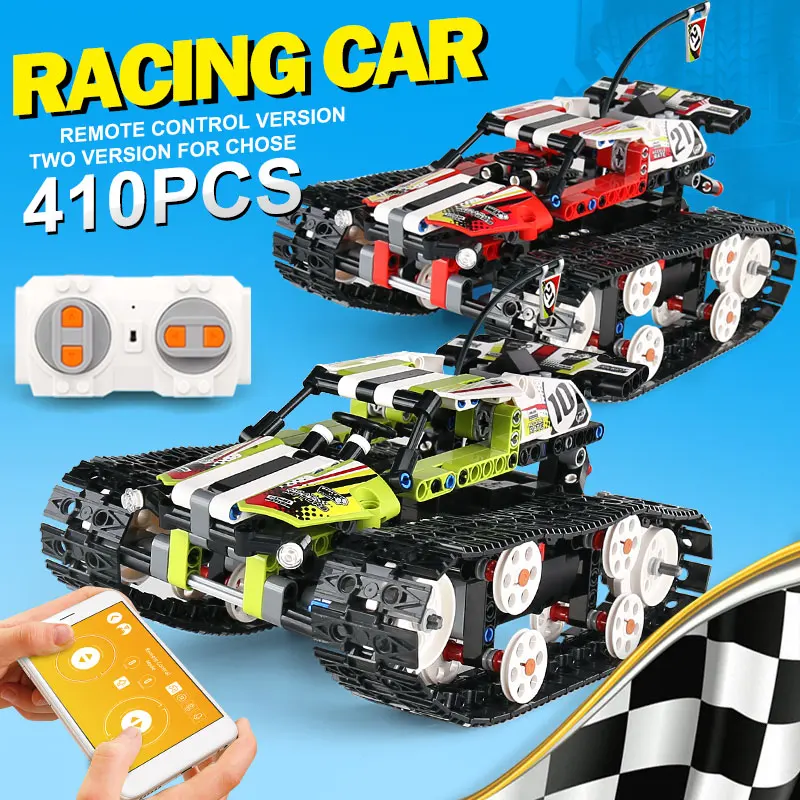 Cena Zabawka dla dzieci seria Technic RC Track pilot zdalnego sterowania wyścig zestaw samochodowy klocki klocki zabawki edukacyjne kompatybilny z 20033