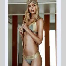 Женский сексуальный купальник бикини бронзовая строчка бикини однотонного цвета Купальник Европа