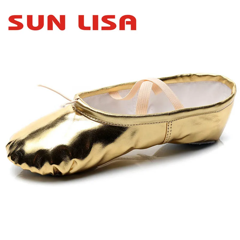SUN LISA/профессиональные мягкие балетки для женщин Женские туфли танцев из спилка