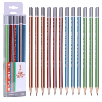 

12Pcs/set Wood-cased Pencil HB Children Student Writing Posture Correction Pencils School Office Supplies