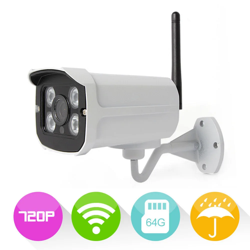 Onvif Wi Fi цилиндрическая ip камера Yoosee 720P беспроводная безопасности со слотом для SD