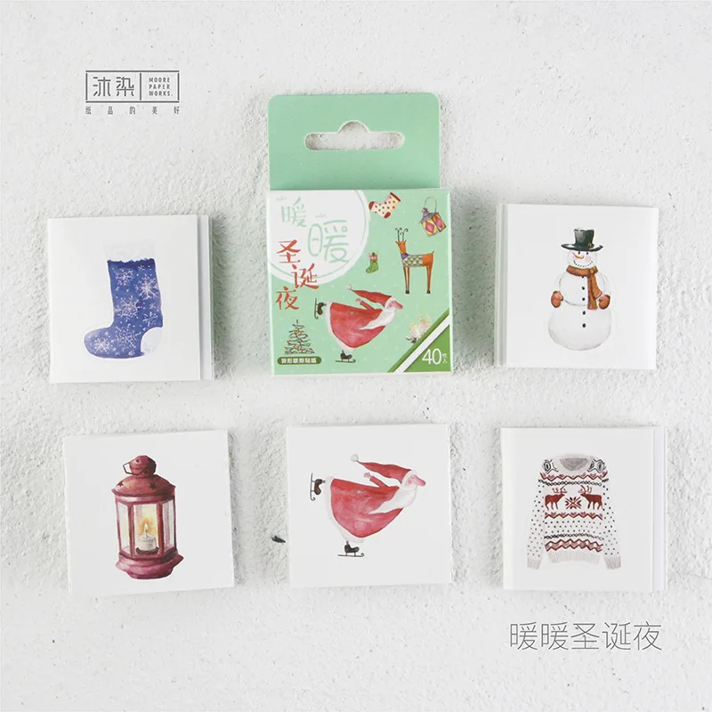 

1PC Christmas Gift Kawaii Window Paper Stickers Diary Decorative DIY Scrapbooking Gift School Stationery Supplies 06498