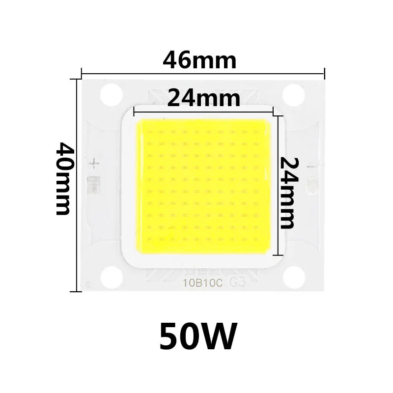 Светодио дный COB Чип 10W 20W 30W 50W 70 Вт 100 Вт высокая яркость лампы вход 30-34 в для светодио дный DIY светодиодный открытый прожектор холодный белый