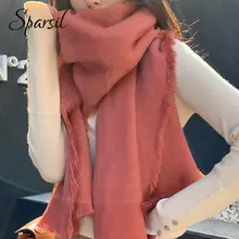 Spasril осень зима пушистый шарф шаль сплошной цвет имитация кашемира большие шарфы теплые мягкие стильные дамские шеи теплее Pashmere