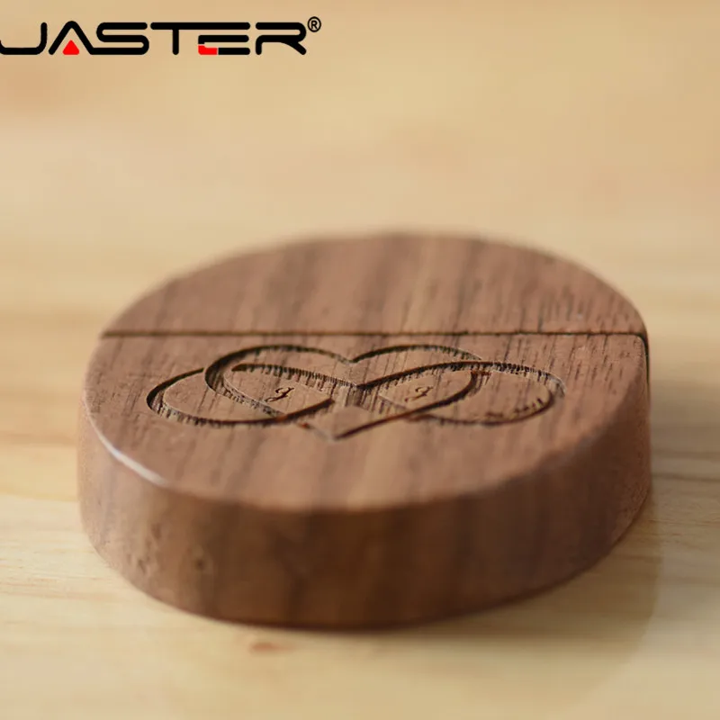 JASTER деревянный Флешка круглый 4 ГБ 8 16 32 64 USB 2 0 (Бесплатный Пользовательский