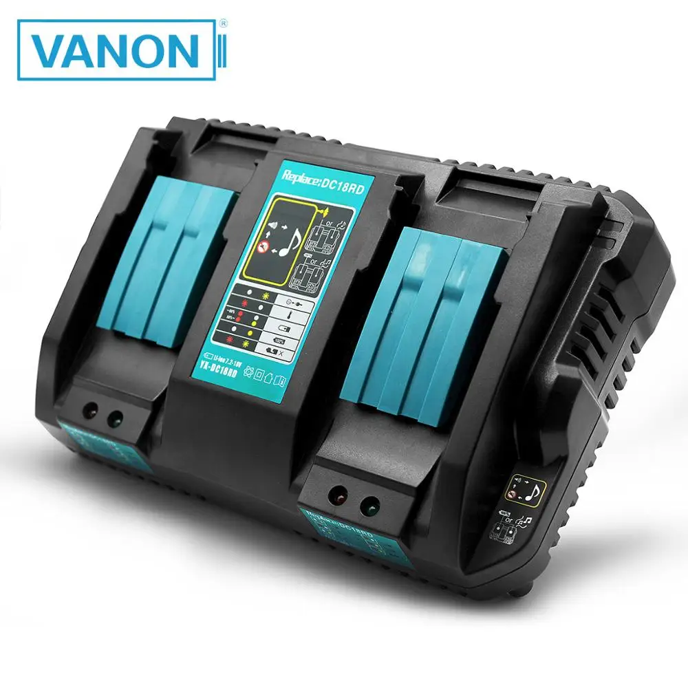 

VANON 14.4V-18V 3.5A USB Port Li-Ion Power Tools Battery Double Charger DC18RD for Makita BL1415 BL1430 BL1840 BL1830 BL1440