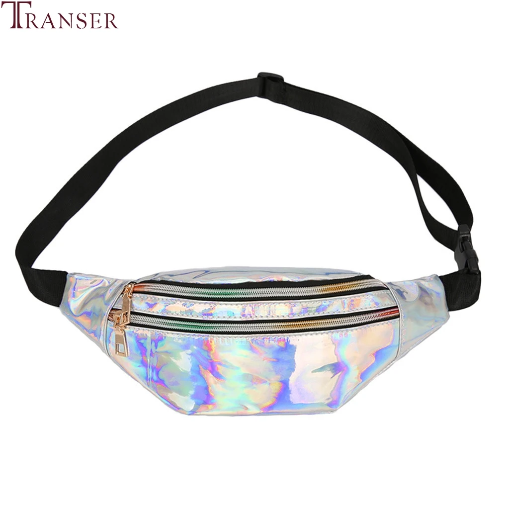 

Transer Waist Bags Women 2019 new fashion Pack Female Belt Chest bag Travel Waist Packs Laser Zipper Phone Bag Pouch #30