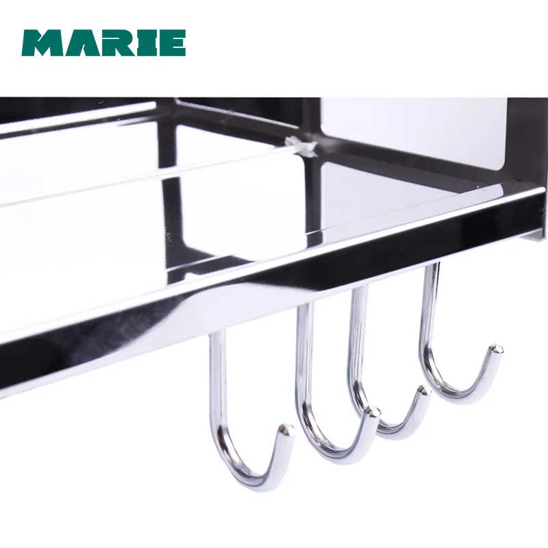 Wall Mounted Bathroom Shelf Double Layer 50 cm Rack Storage Rack Cosmetic Basket Bathroom Accessories Shelf Home Decor