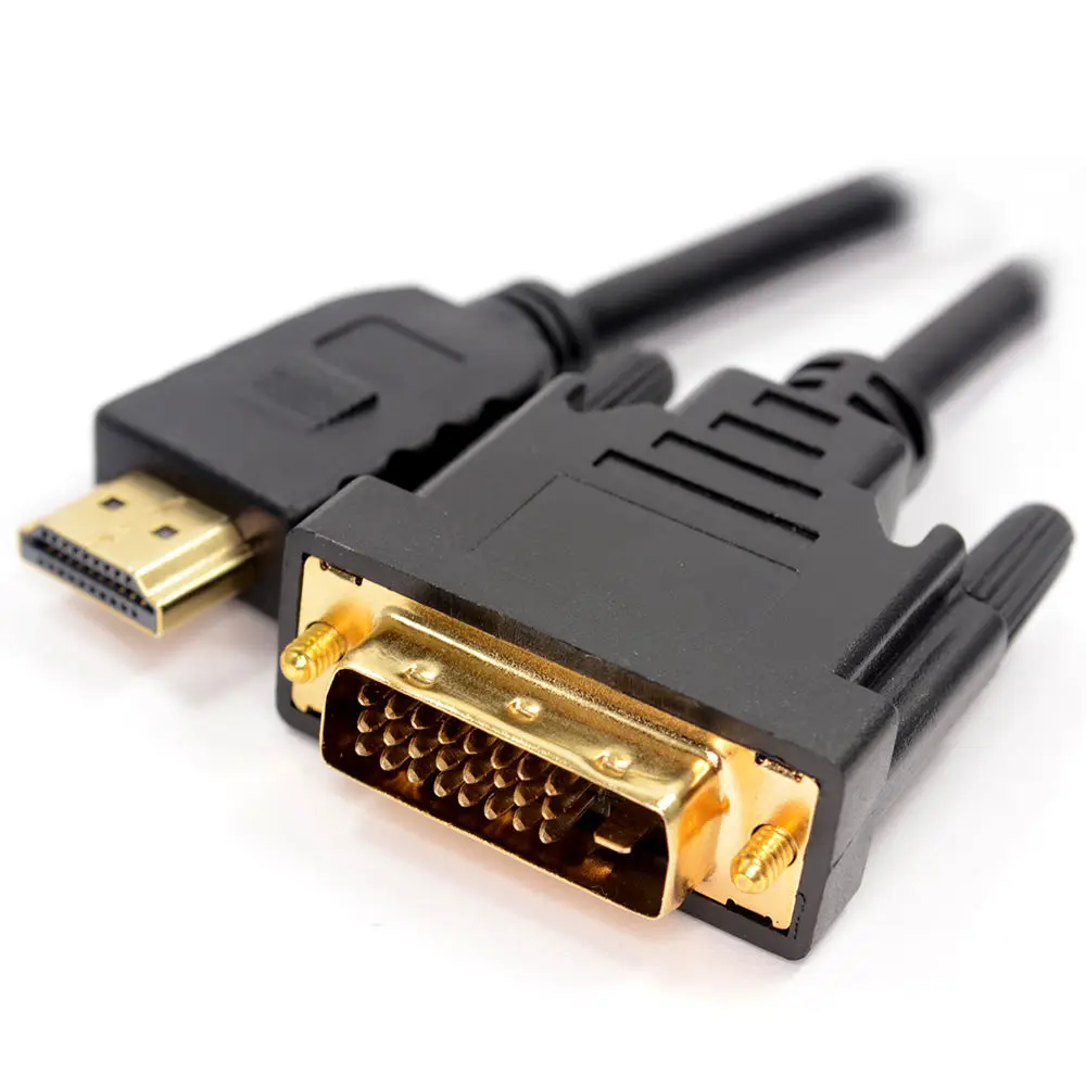 Кабель HDMI-DVI Номинальный Высокоскоростной двунаправленный кабель HDMI-DVI адаптер 24+ 1 pin позолоченный upports 3D 1080 P-черный