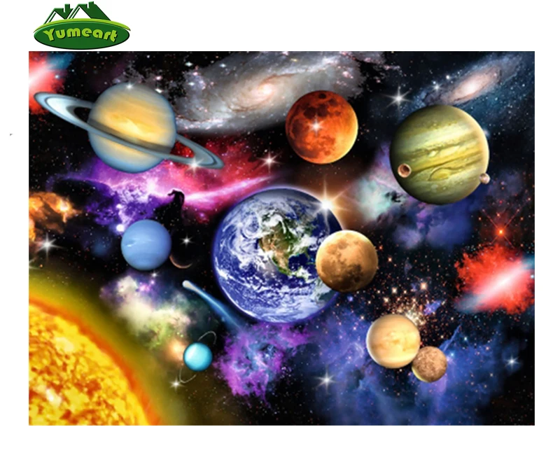 

YUMEART Color Planet Diamond Embroidery Home Decor Cross Stitch Solar System Beads Patchwork Craft Pattern Diamond Paintings