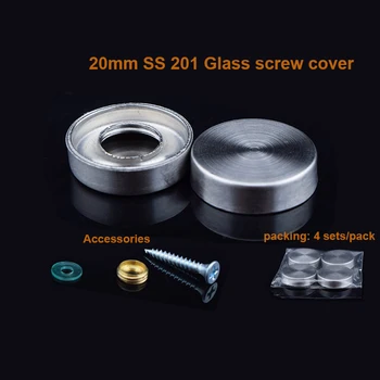 

DHL Free shipping 1000sets 201 Stainless steel glass nail / mirror nail / decorative cover / Advertising screws / 20mm