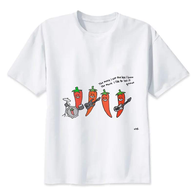 Buy red hot chili peppers t shirt men Summer print T