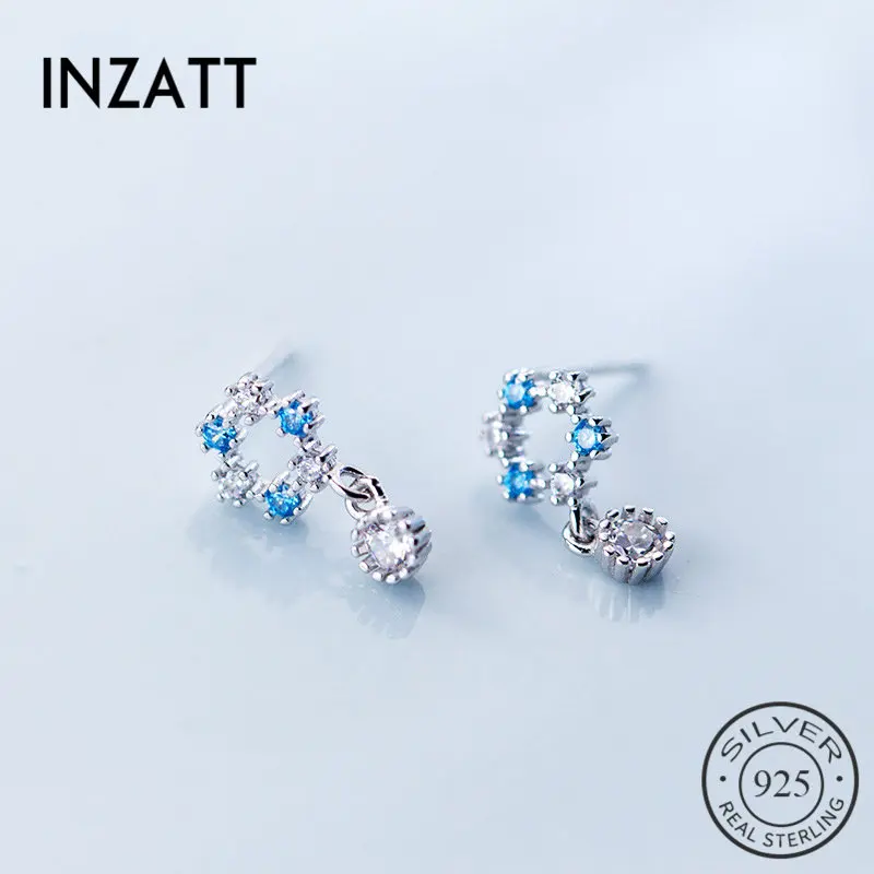 INZATT элегантные реального 925 Стерлинговое Серебро Циркон Круглой Формы милое