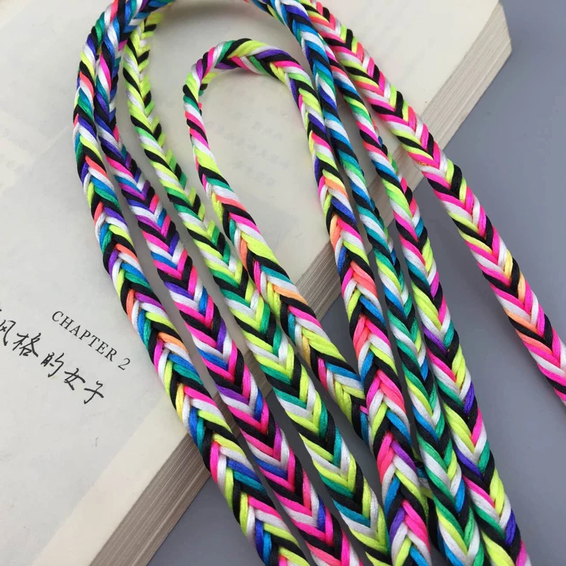 10 yard 8mm 0.31" wide colorful braided tapes lace trim ribbon 5721a