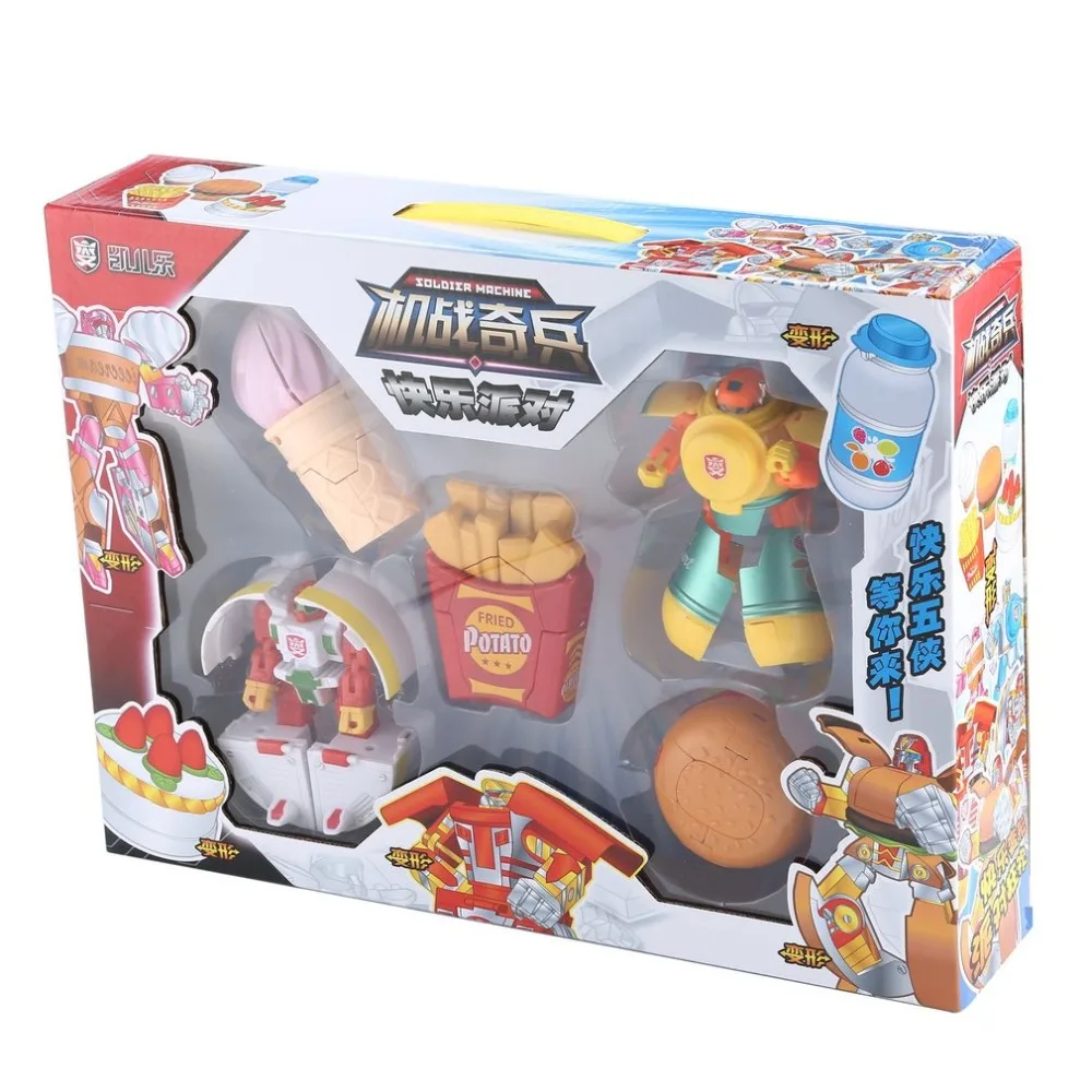 

Funny Unique Design Plastic Transformation Children Model Food Robot Chips Hamburger Ice Cream Puzzle Toys