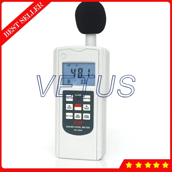 

AS-156A Digital Sound Level Meter 30~130dB Decibel Meter with Noise Tester Detector A C F Frequency Weighting