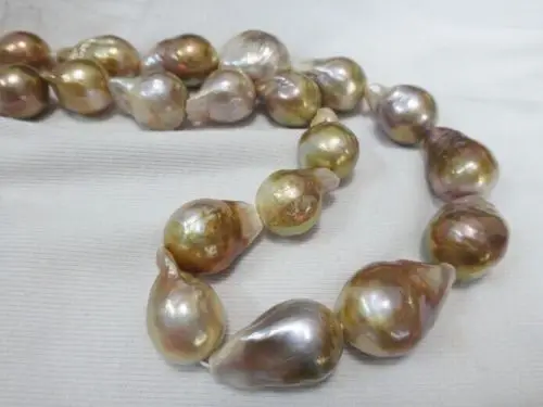 

Jewelr 006457 south sea genuine gold pink purple nuclear pearl necklace
