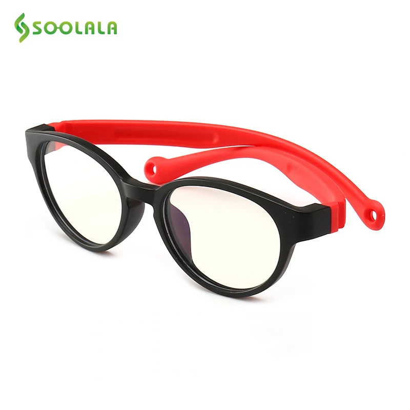 SOOLALA Anti Blue Light Silicone Glasses Kids Optical Frame Boys Girls Computer Blue Light Blocking Anti Radiation Eyeglasses