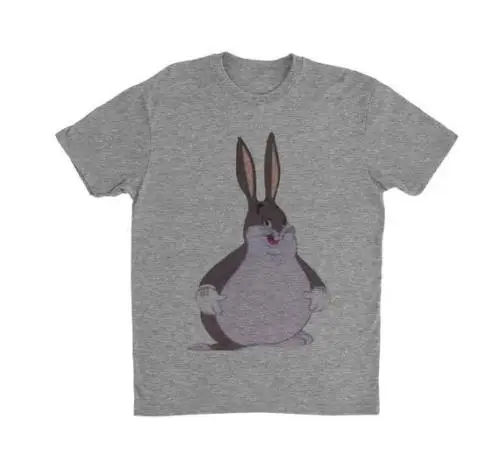 

Big Chungus meme shirt sweatshirt fan art Funny Meme T-shirt 100% Cotton Letter Printed T-Shirts top tee Light