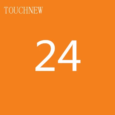 24 TOUCHNEW на заказ, одноцветные эскизные маркеры на спиртовой основе, двойная головка, кисть, маркеры, ручка для рисования, манга, товары для рукоделия, маркеры - Цвет: 24