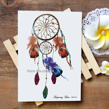 

Waterproof Temporary Tattoos Stickers Dreamcatcher Arm Tattoo Flash Water Transfer Tattoos fake tattoos for women men #633