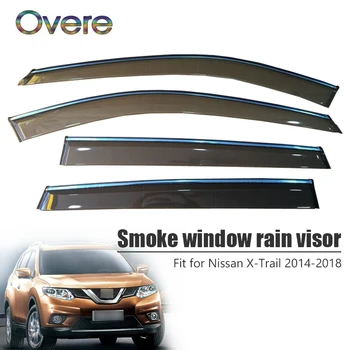 preço Overe 4 Pçs/1 Conjunto Janela De Fumaça Chuva Viseira Para Nissan X-trail T32 2014 2015 2016 2017 2018 Toldos Abrigos Guarda Acessórios