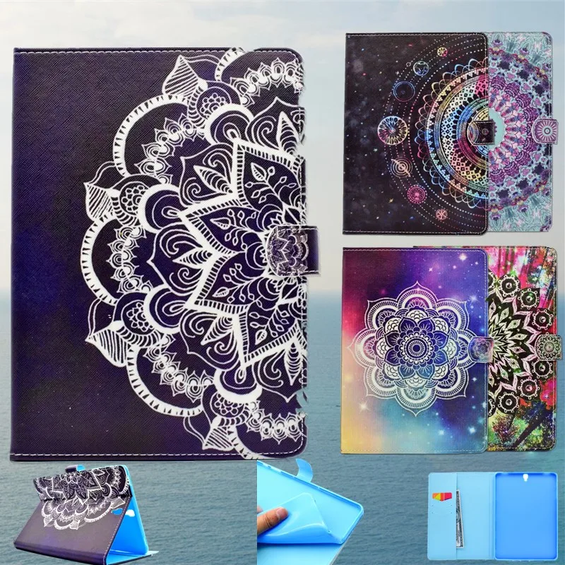 Case For Samsung Galaxy Tab S3 9.7 T820 T825 flower Smart Stand flip Wallet pu Leather solf Back Protective Cover Tablet | Компьютеры и