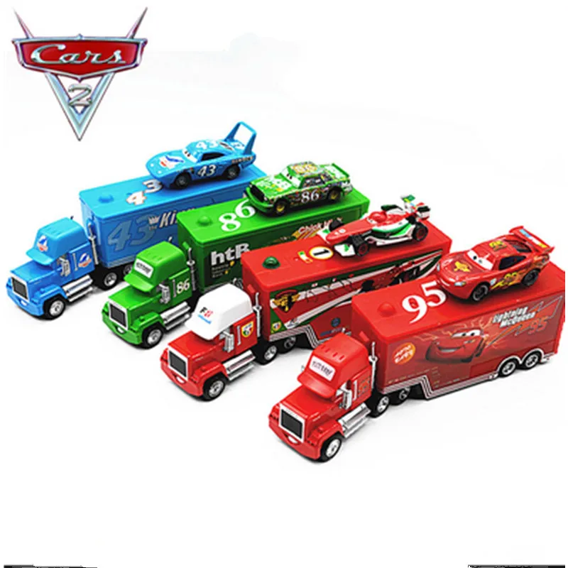 Disney New Pixar Cars Lightning McQueen Mack Uncle Truck &amp Racer литые игрушки из металлических сплавов