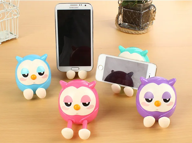 Candy Color Universal Cute Owl Pattern Phone Stand Holder