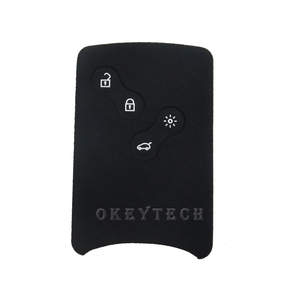 OkeyTech силиконовый чехол для ключей автомобиля, чехол для Renault Clio Scenic Megane 2 3 Duster Sandero Captur Twingo Koleos смарт-кард