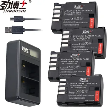 

4Pcs 2200mAh DMW-BLF19 DMW BLF19 BLF19E DMW-BLF19e DMW-BLF19PP Battery+ LCD USB Charger for Panasonic Lumix GH3 GH4 GH5 G9