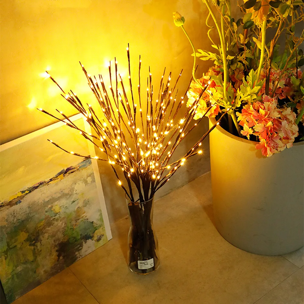 Светодиодный запасами ивовых деревьев светильник-ветка подсветка в виде цветов 20 лампы искусственный цветы садовый декор 30 дюймов светодиодный запасами ивовых деревьев светильник-ветка