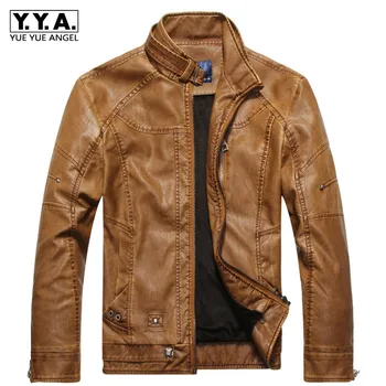 

Winter Pu Leather Male Jacket Thick Warm Windproof Coat Classic Motorcycle Jacket Jaqueta Outwear Solid Faux Leather Jackets