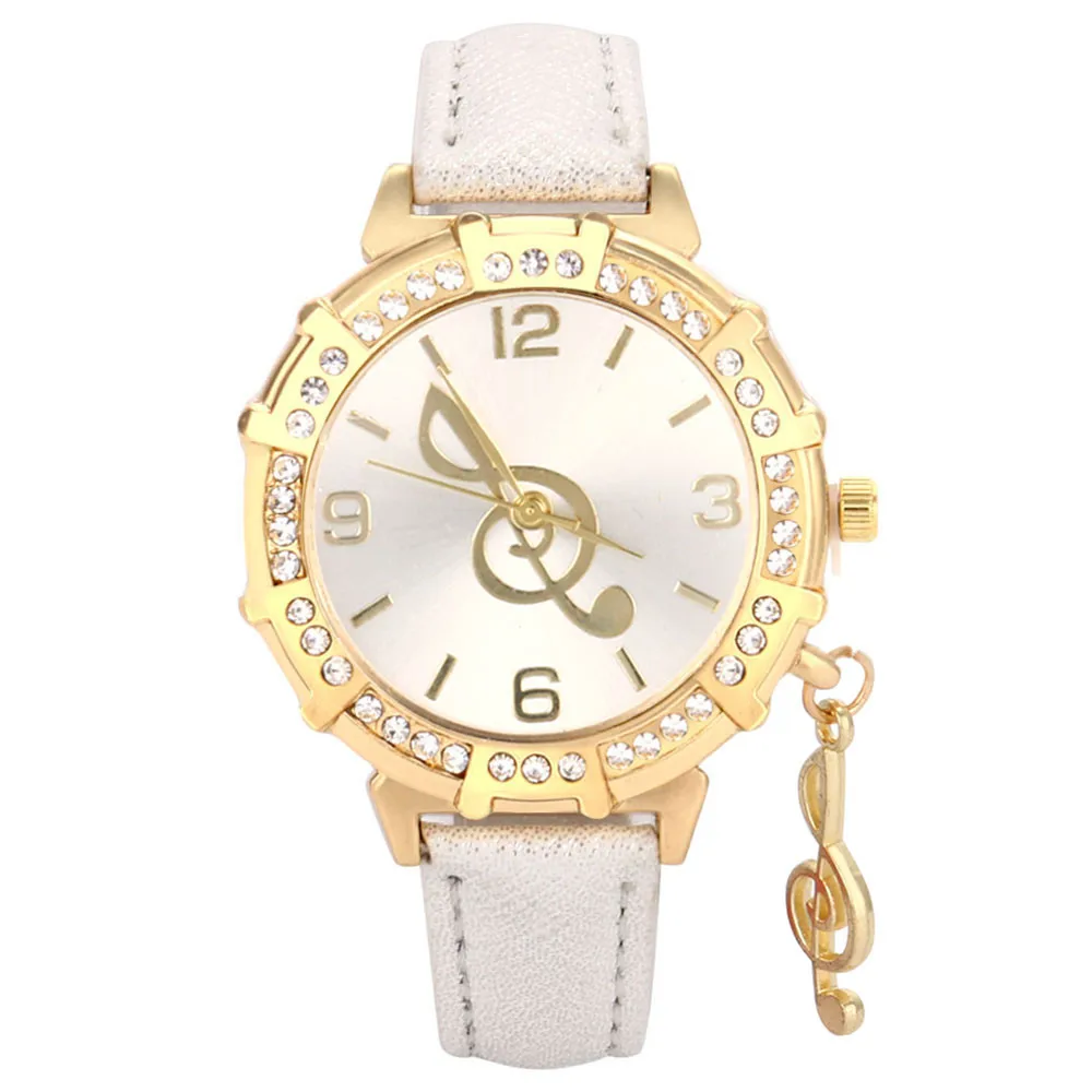 

Ladies quartz wristwatch reloj mujer New Women Quartz Musical Note Tower Rhinestone Pendant Wrist Watch Ladies Wristwatch