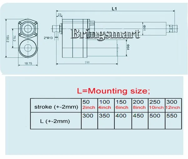 ; 12-48V 250 мм 10 дюймов линейный привод 7000N 12V 700 кг нагрузки 5-25 мм/сек. по индивидуальному заказу Скорость мини-электрическая 24 В трубчатый мотор