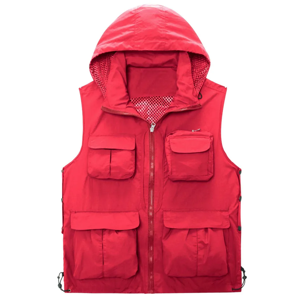 

Hooded Multi Pockets Waistcoats Men & Women Photography Vest Multi-Pocket camera Man Waistcoat Sleeveless Working Wear VT-084