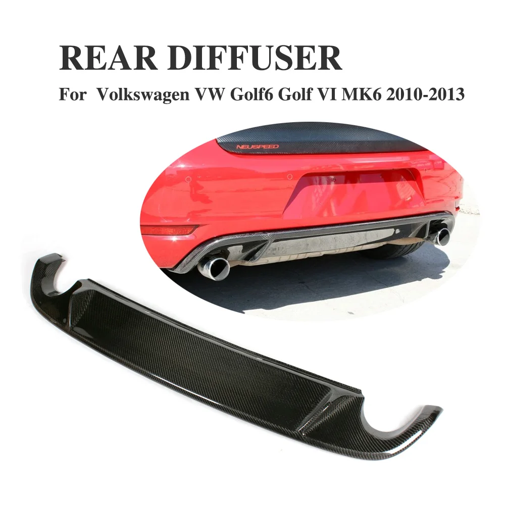 

Carbon Fiber Rear Diffuser Lip Spoiler For Volkswagen VW Golf 6 VI MK6 GTI Bumper 2010-2013 Exhaust Diffuser Car Styling