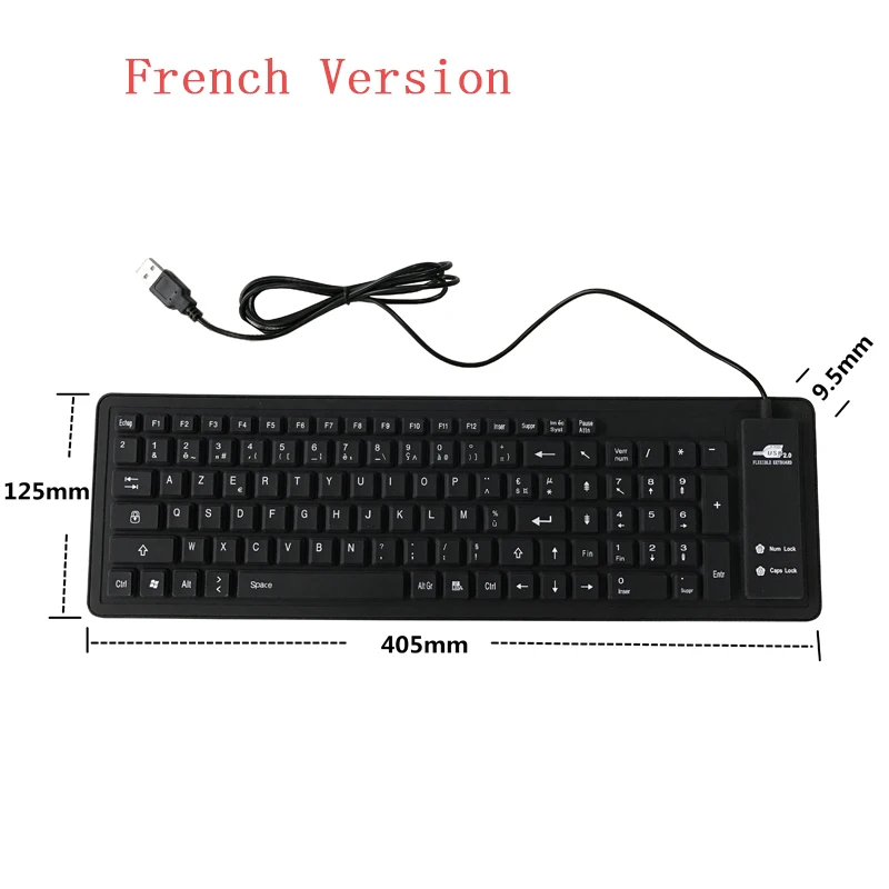Folding Silicone Soft Keyboard Flexible Wired Slim Gamer Universal Teclado Portable Mini Roll-up Multicolor PC Desktop Laptop
