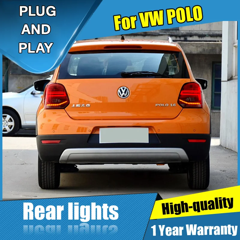 2 шт. автомобильный Стайлинг для VW polo задние фонари 2011- для polo светодиодный задний фонарь+ сигнал поворота+ тормоз+ обратный светодиодный свет