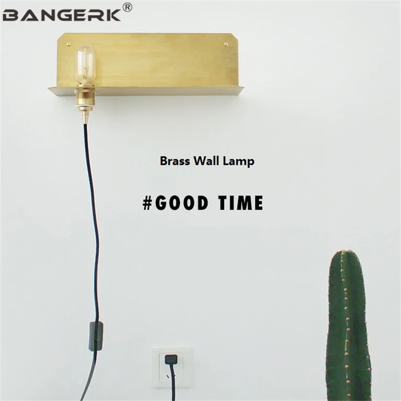 Loft Brass Wall Sconce Lighting Indoor Edison Industrial Vintage Wall Light With Plug Switch Bedside Wall Lamp Home Decor Loft Brass Wall Sconce Lighting Indoor Edison Industrial Vintage Wall Light With Plug Switch Bedside Wall Lamp Home Decor