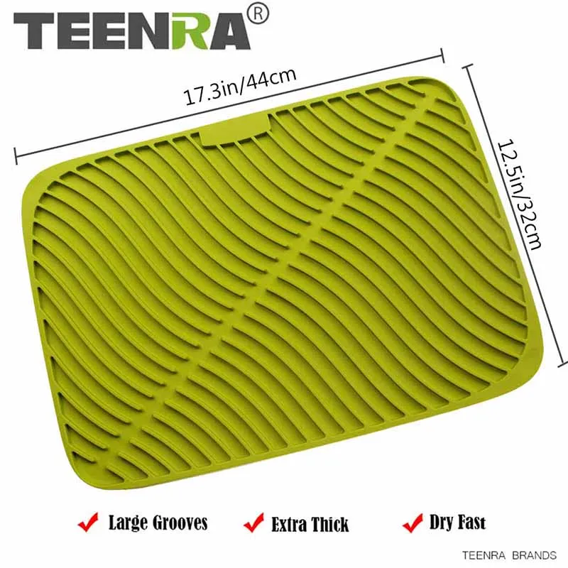 Большой силиконовый сушильный коврик TEENRA столовые приборы для сушки посуды