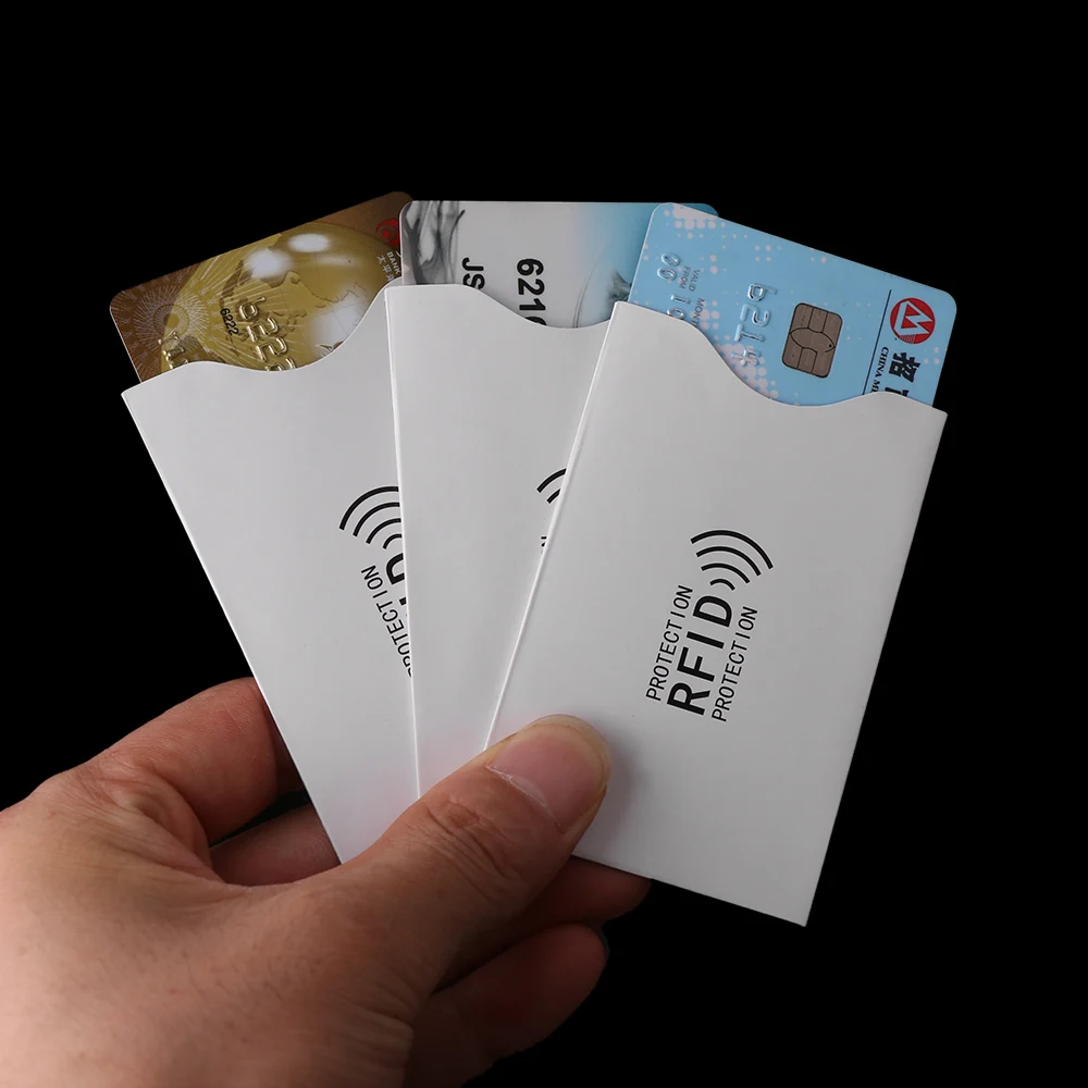 

2PC Unisex Anti Theft RFID Blocking Card Holder Minder Contactless Debit Credit Protector Sleeve Wallet Slim Safety Card Protect