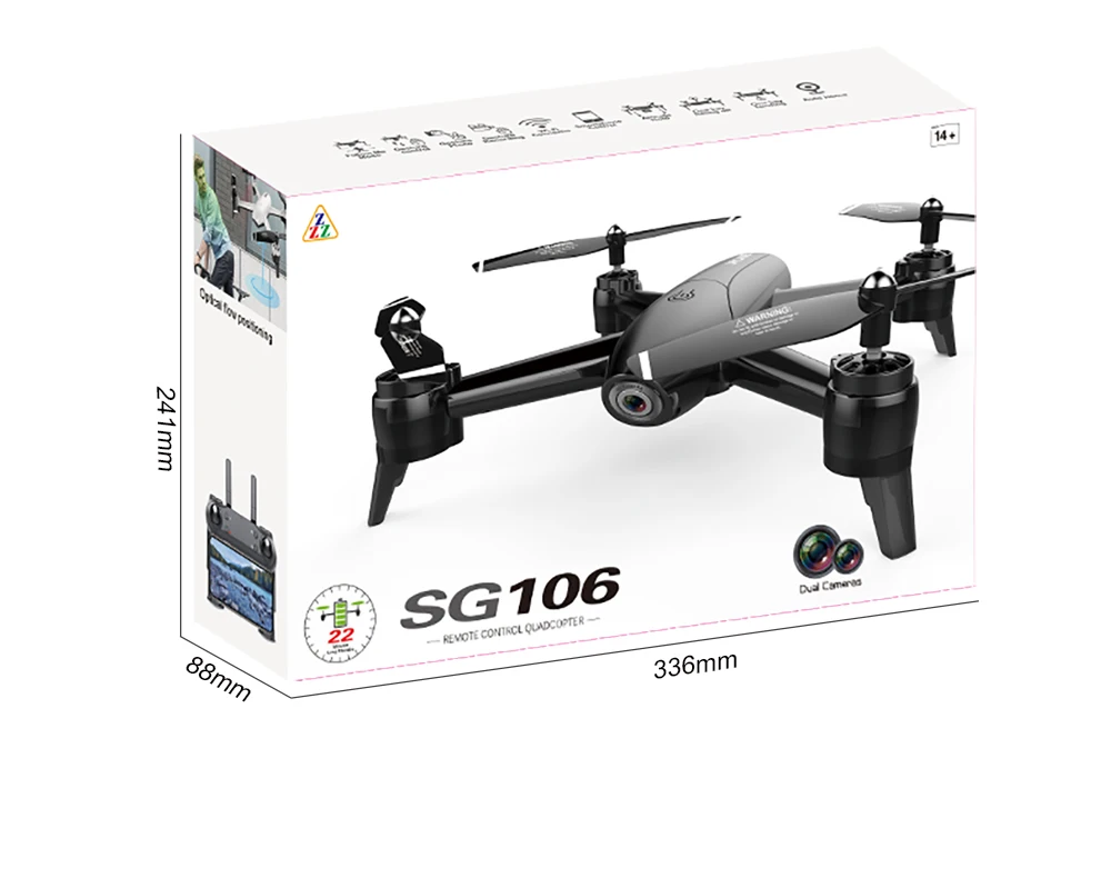 SG106 WiFi FPV Радиоуправляемый Дрон с 720P или 1080P или 4K HD двойной камерой оптический поток воздушный видео Радиоуправляемый квадрокоптер для игрушек Детский Радиоуправляемый Дрон